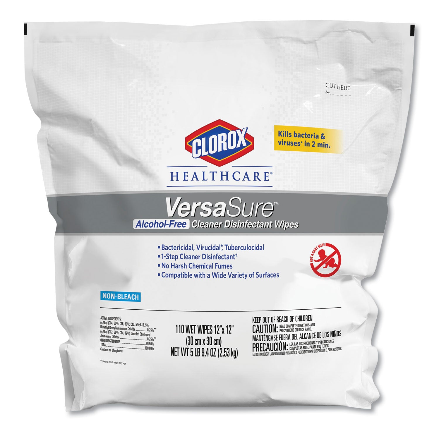 versasure-cleaner-disinfectant-wipes-1-ply-12-x-12-fragranced-white-110-pouch_clo31761ea - 1