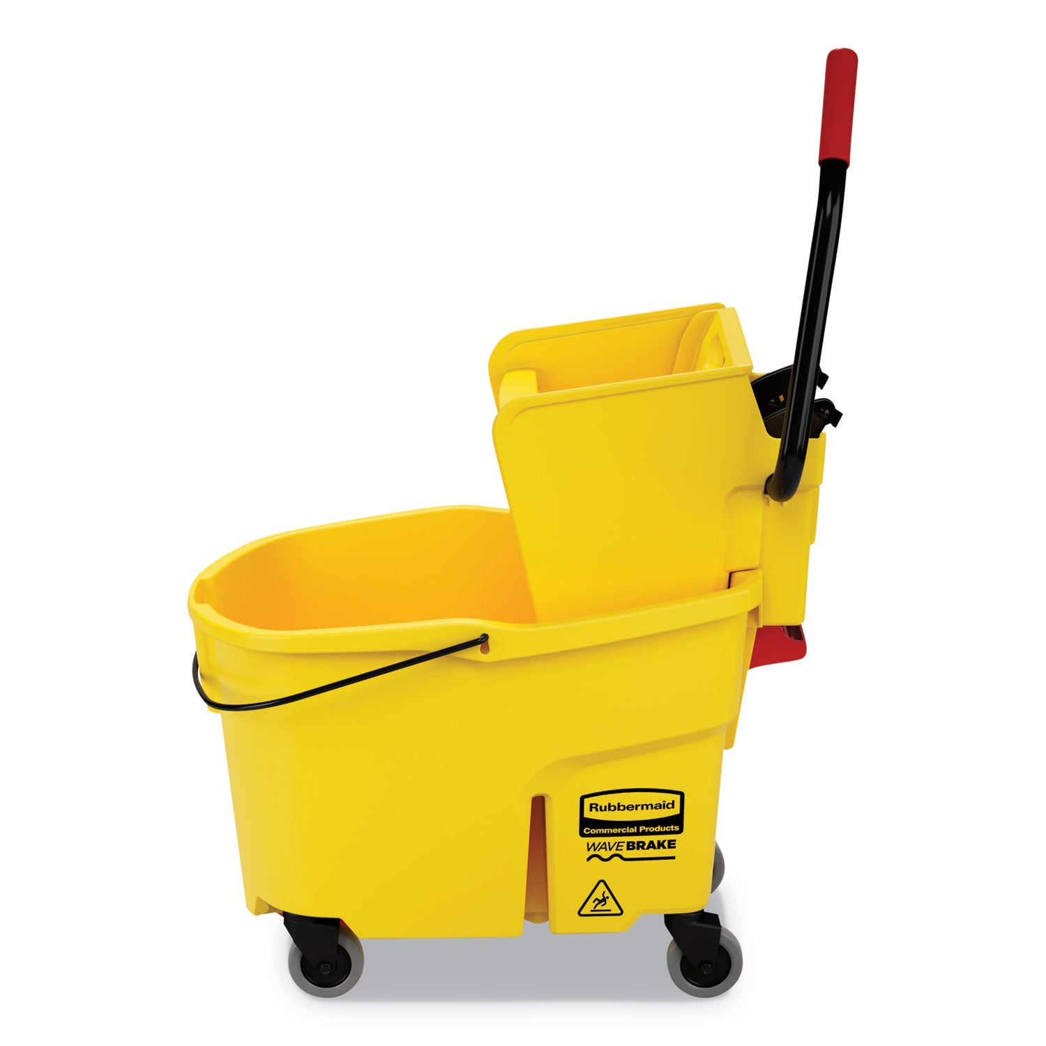 WaveBrake 2.0 Bucket/Wringer Combos, Side-Press, 44 qt, Plastic, Yellow