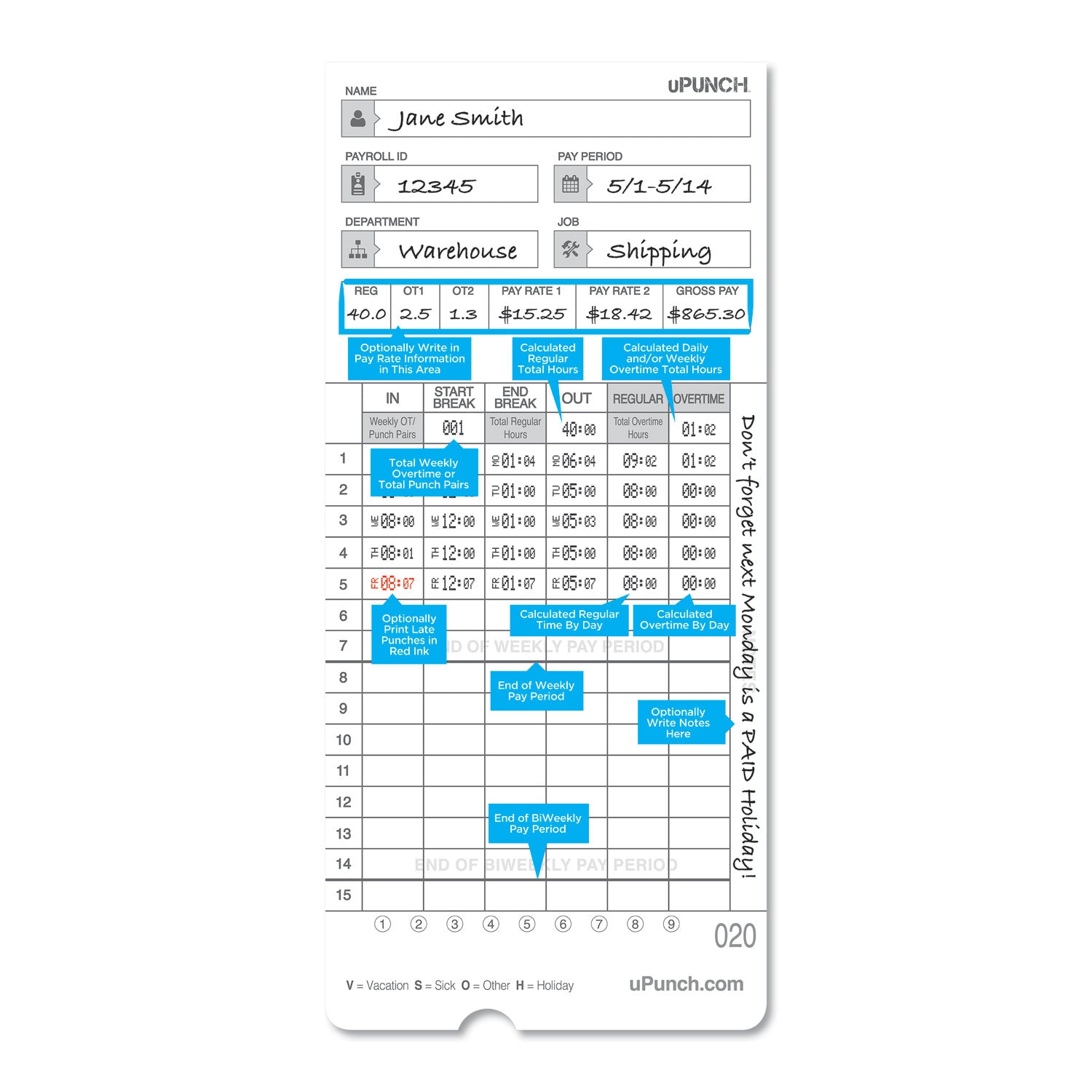 time-clock-cards-for-upunch-hn2000-hn4000-hn4600-two-sides-75-x-35-100-pack_ppzhntcl2100 - 3
