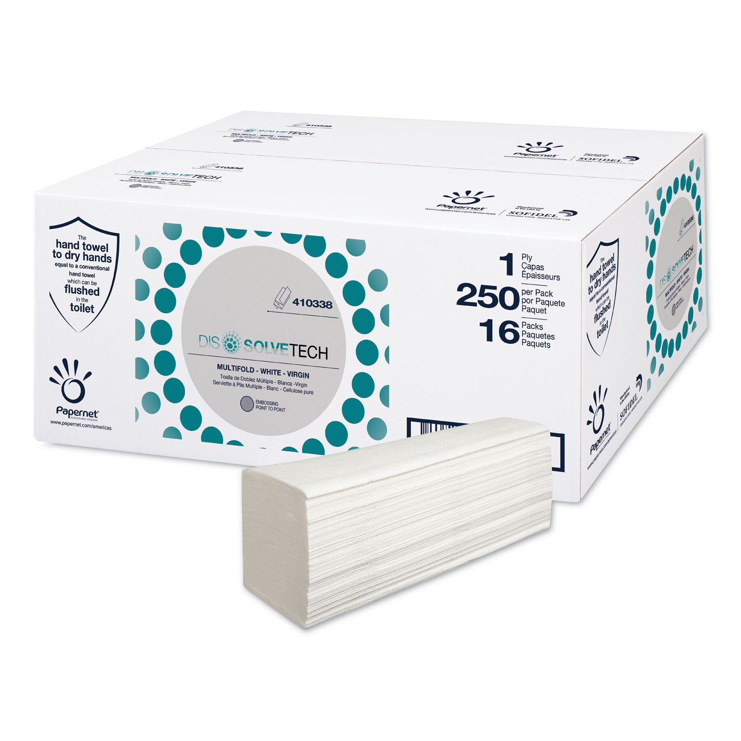 dissolvetech-paper-towel-1-ply-949-x-811-white-250-pack-16-packs-carton_sod410338 - 1