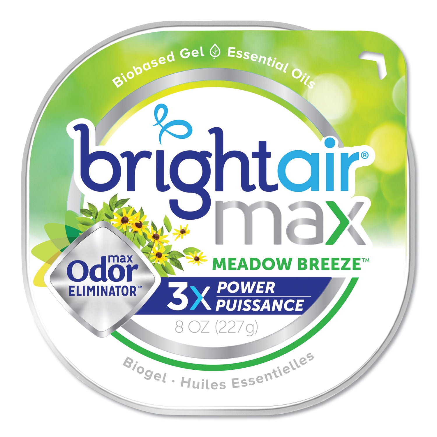 Max Odor Eliminator Air Freshener, Meadow Breeze, 8 oz Jar, 6/Carton