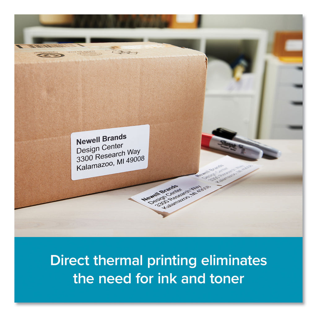 LW Shipping Labels, 2.31" x 4", White, 300 Labels/Roll, 6 Rolls/Pack