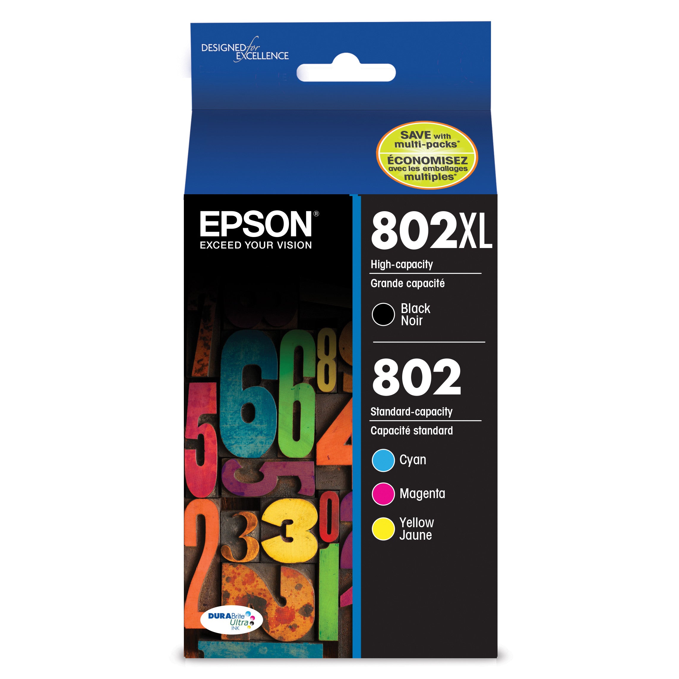 t802xl-bcs-802-802xl-durabrite-ultra-high-yield-ink-2600-page-yield-black-cyan-magenta-yellow_epst802xlbcs - 1