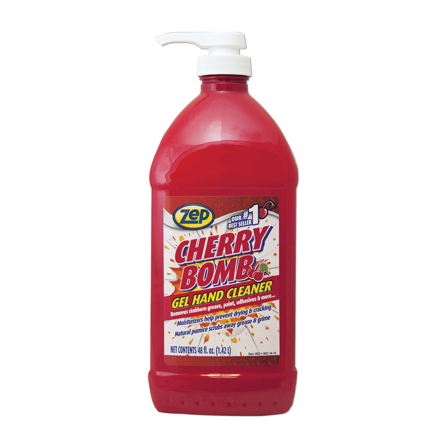 cherry-bomb-gel-hand-cleaner-cherry-scent-48-oz-pump-bottle-4-carton_zpezucbhc484ct - 1