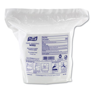 PURELL Hand Sanitizing Wipes Dispenser Refill - White - Durable, Textured, Lint-free - For Hand, Face - 1700 Per Pack - 2 / Carton