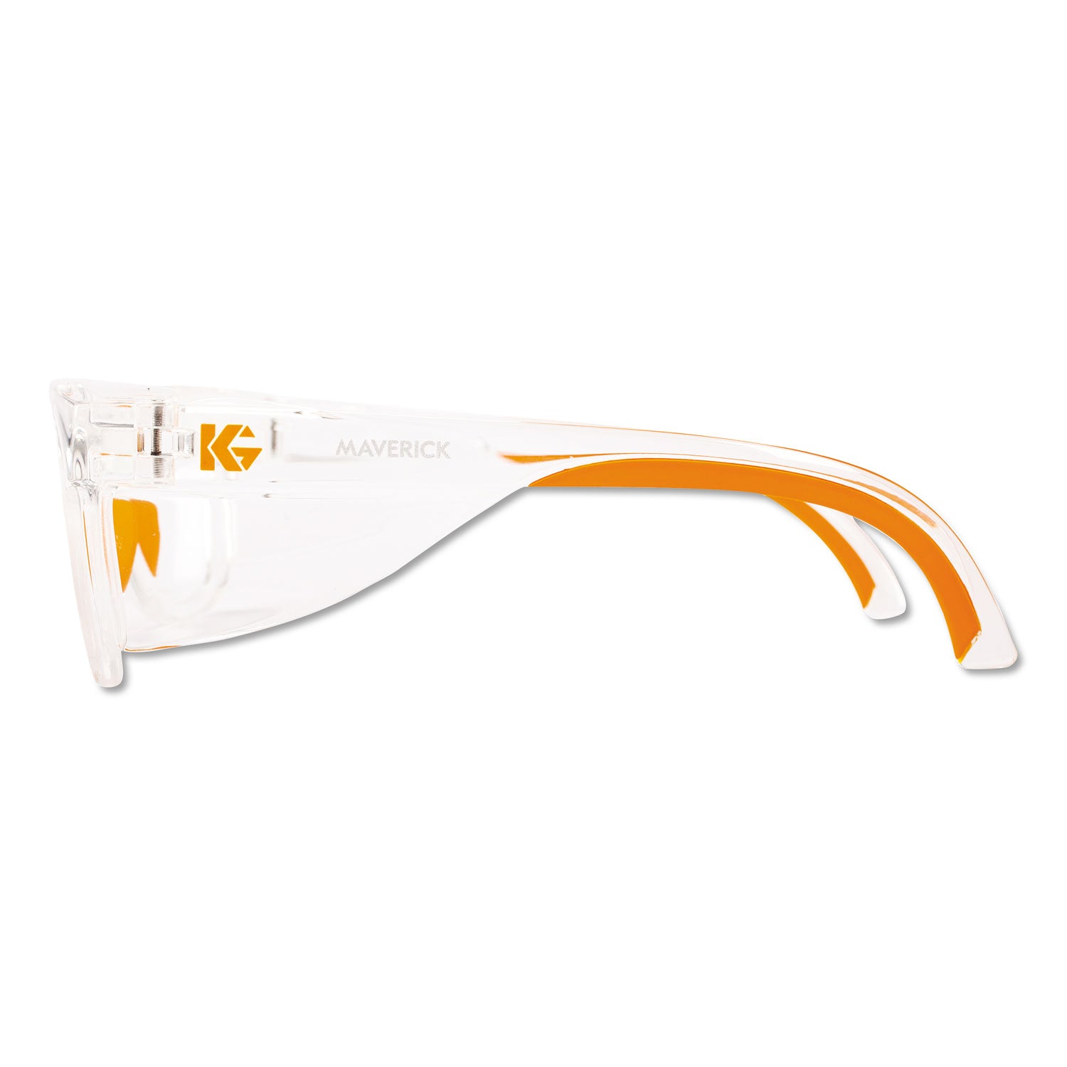 maverick-safety-glasses-clear-orange-polycarbonate-frame-12-box_kcc49301 - 2