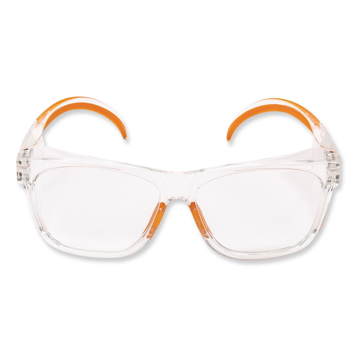 Maverick Safety Glasses, Clear/Orange, Polycarbonate Frame, 12/Box
