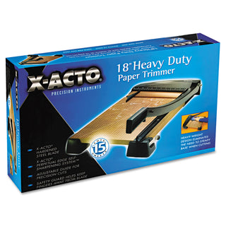 Heavy-Duty Wood Base Guillotine Trimmer, 15 Sheets, 18" Cut Length, 12 x 18