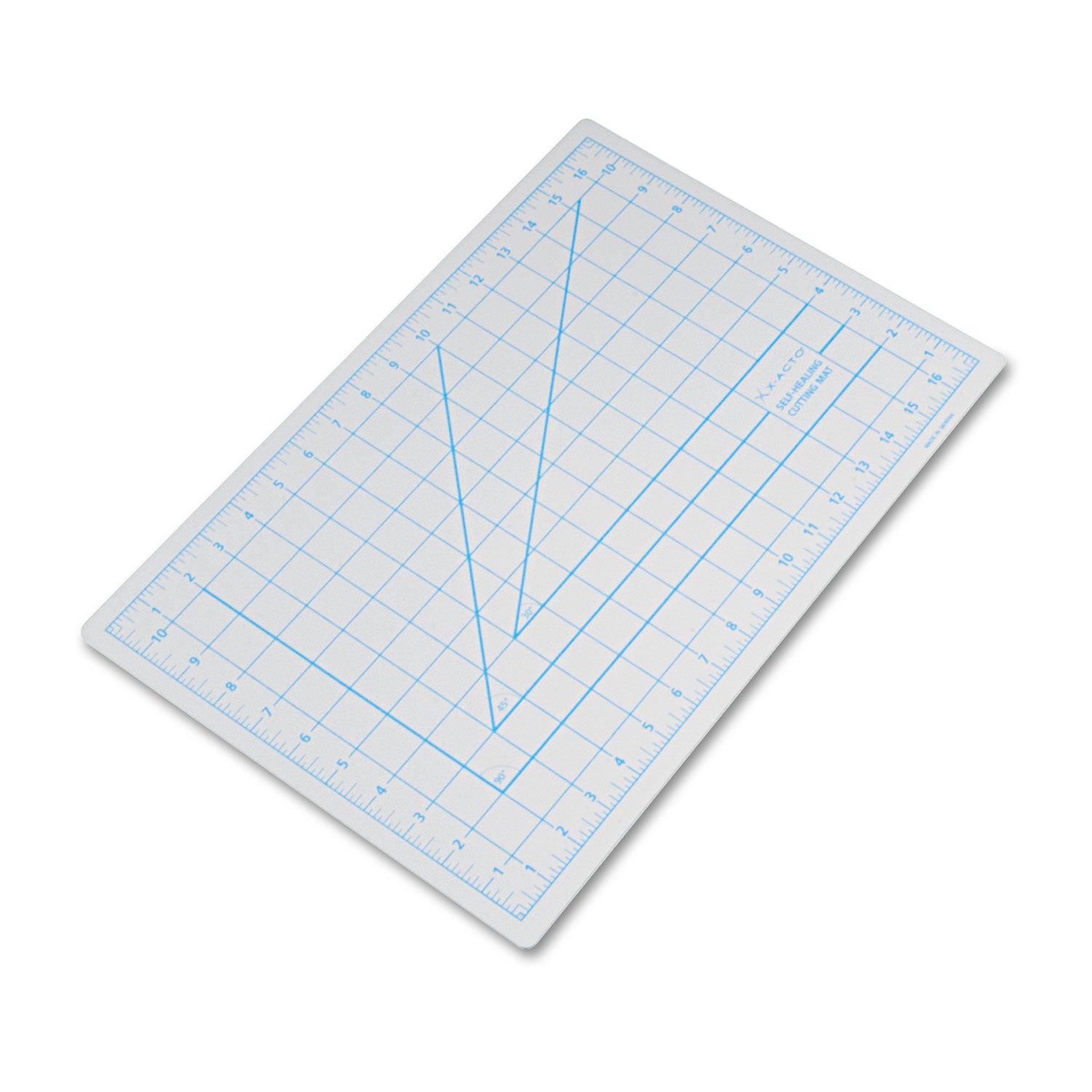 Self-Healing Cutting Mat, Nonslip Bottom, 1" Grid, 12 x 18, Gray - 