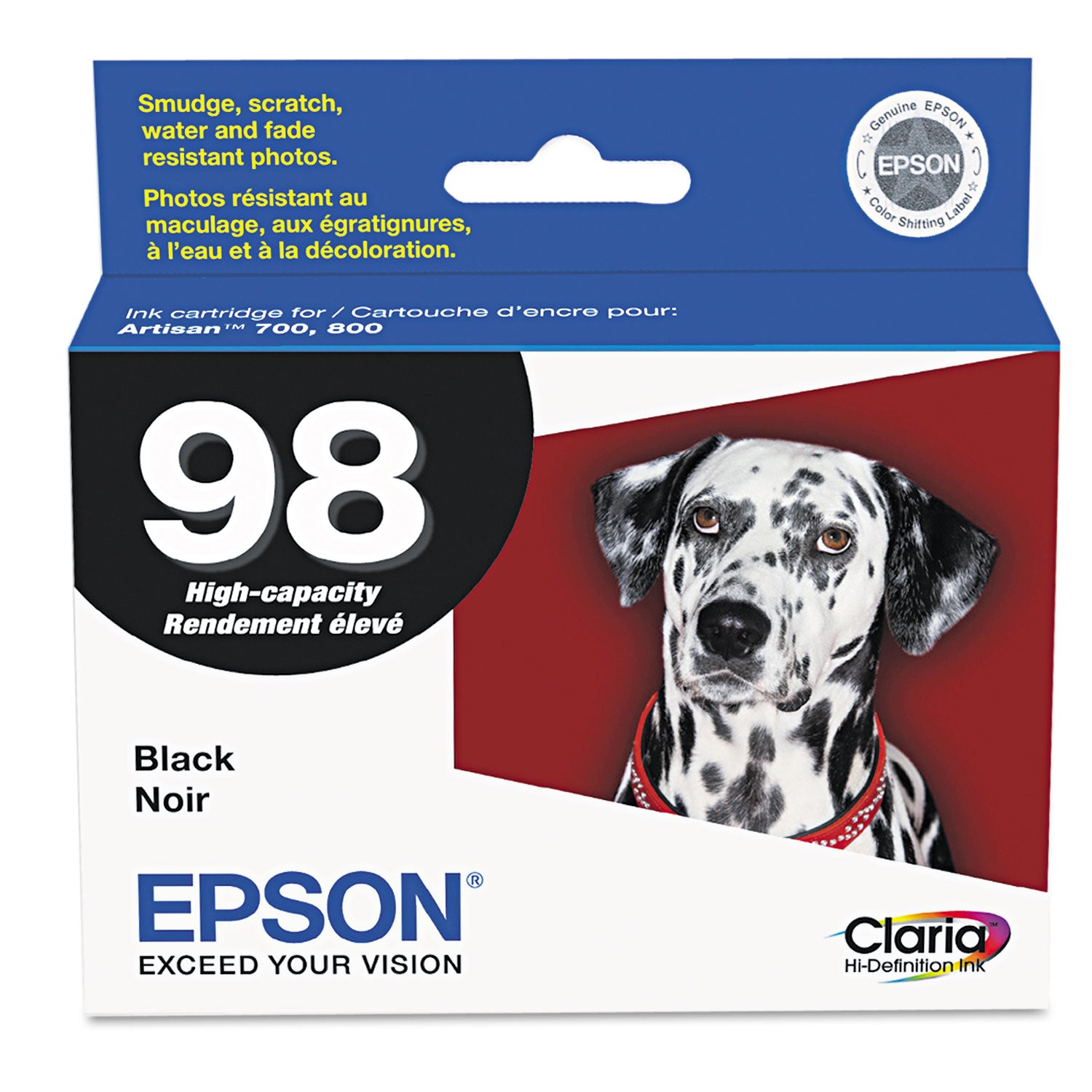 T098120-S (98) Claria High Yield Ink, 450 Page-Yield, Black