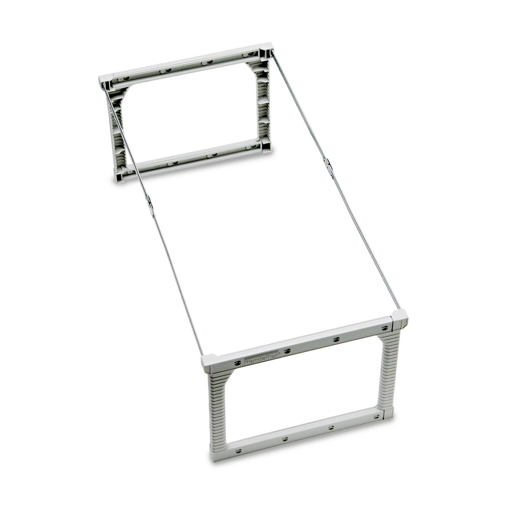 Plastic Snap-Together Hanging Folder Frame, Legal/Letter Size, 18" to 27" Long, White/Silver Accents - 