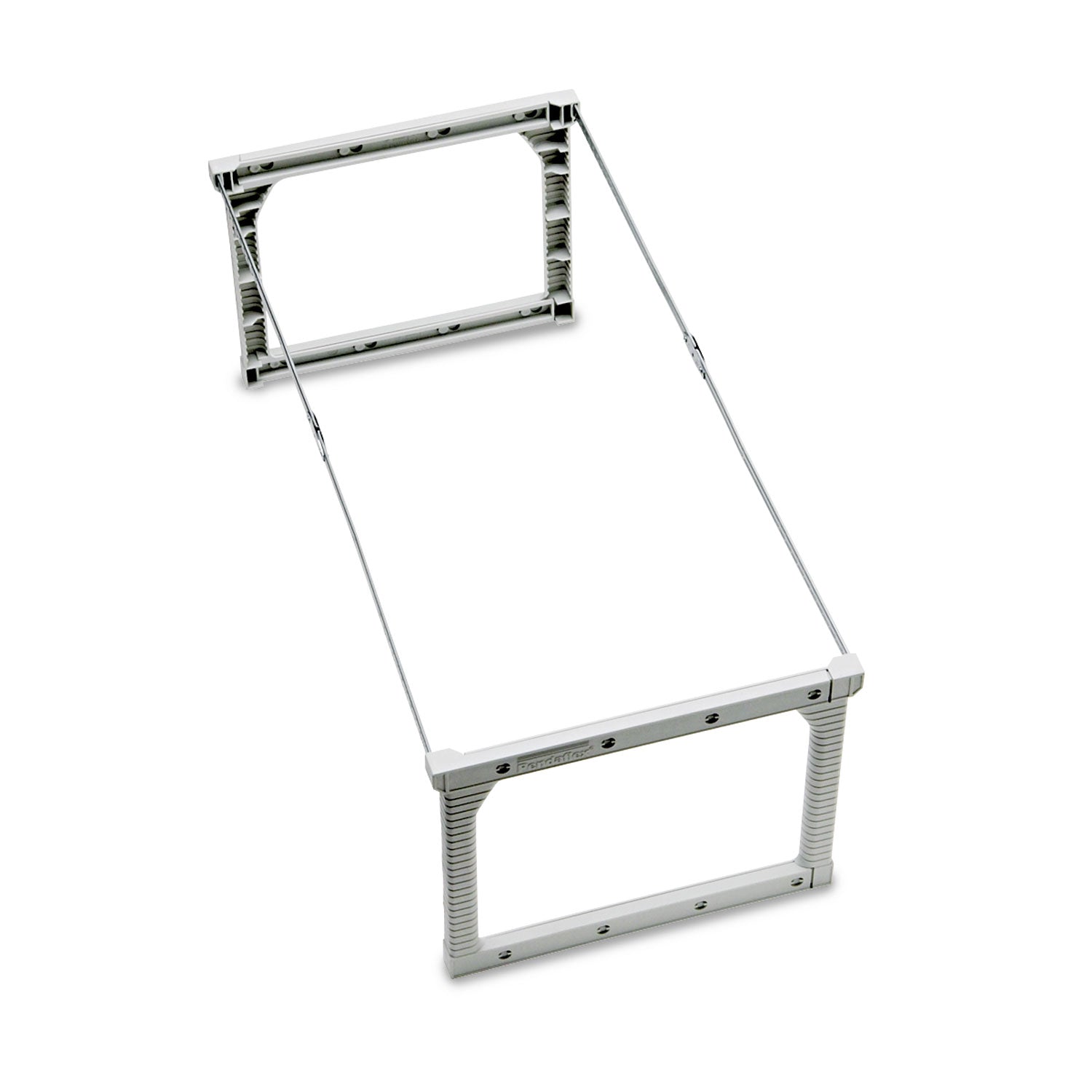 Plastic Snap-Together Hanging Folder Frame, Legal/Letter Size, 18" to 27" Long, White/Silver Accents - 
