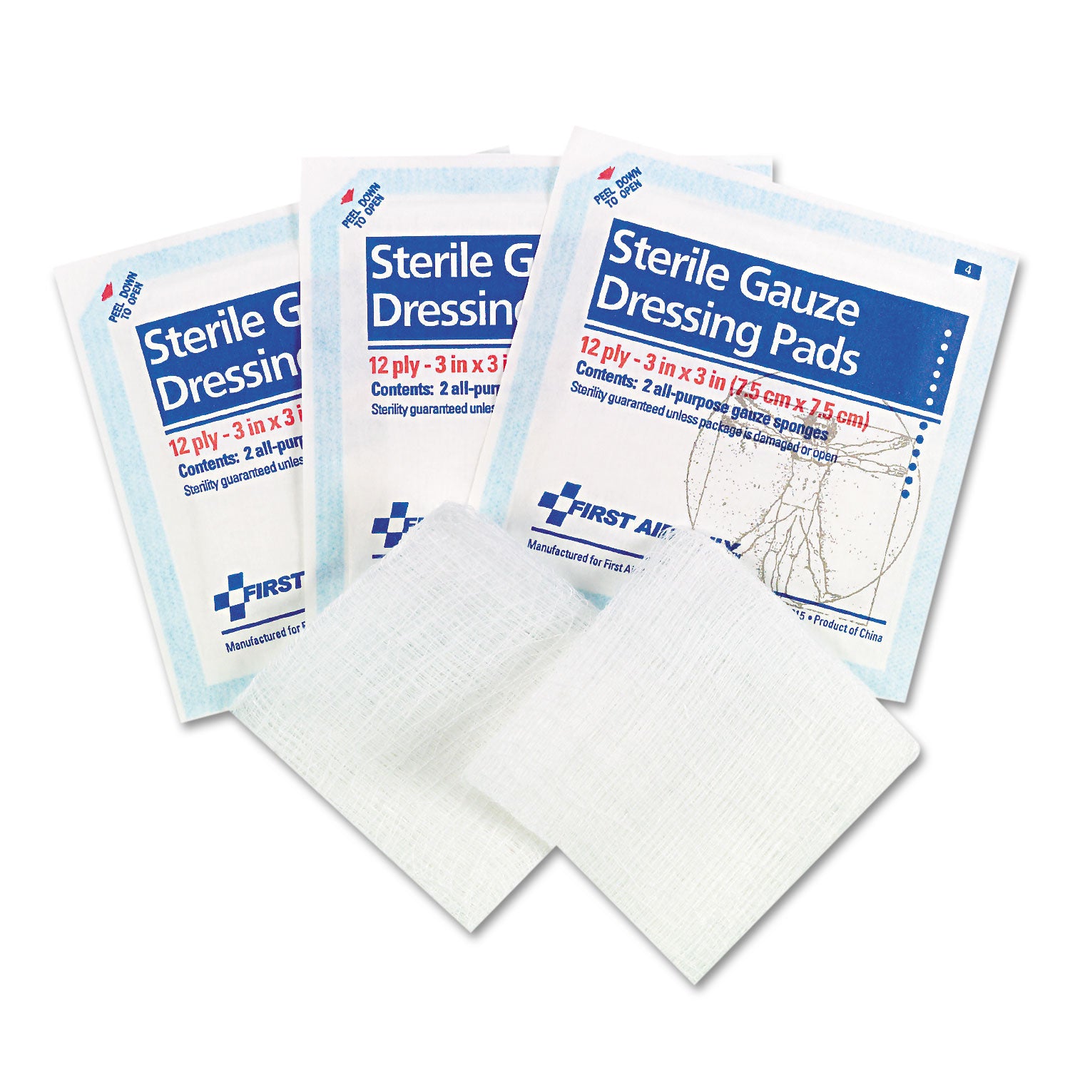 SmartCompliance Gauze Pads, Sterile, 12-Ply, 3 x 3, 5 Dual-Pads/Pack - 