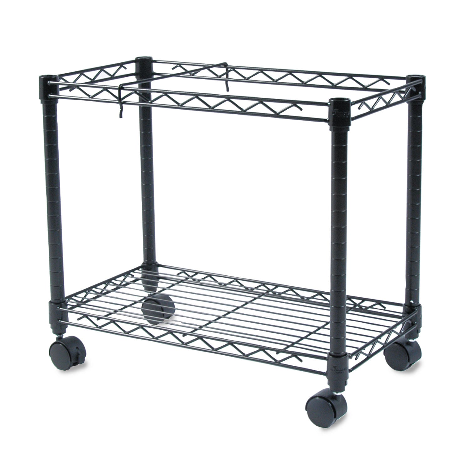 High-Capacity Rolling File Cart, Metal, 1 Shelf, 2 Bins, 24" x 14" x 20.5", Black - 