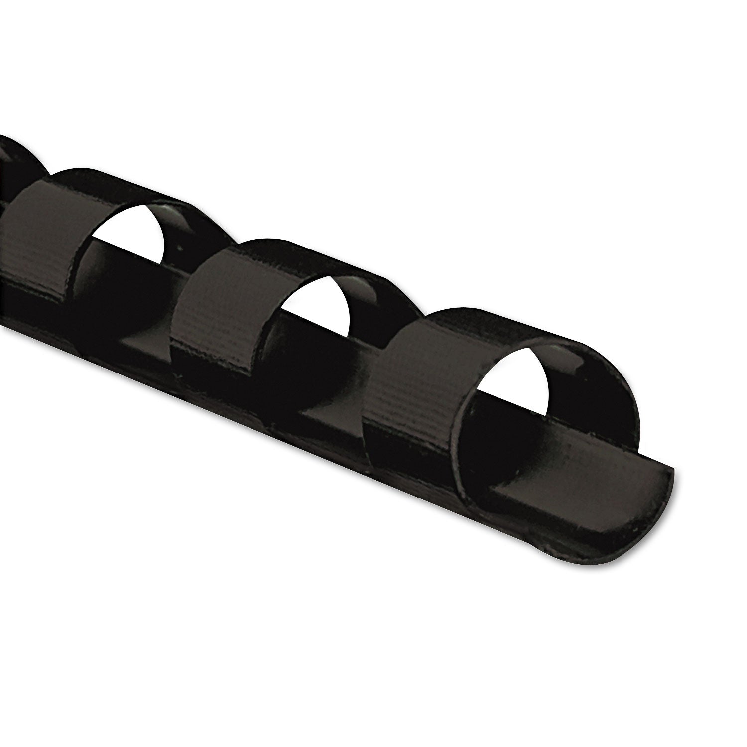 Plastic Comb Bindings, 1/4" Diameter, 20 Sheet Capacity, Black, 25/Pack - 