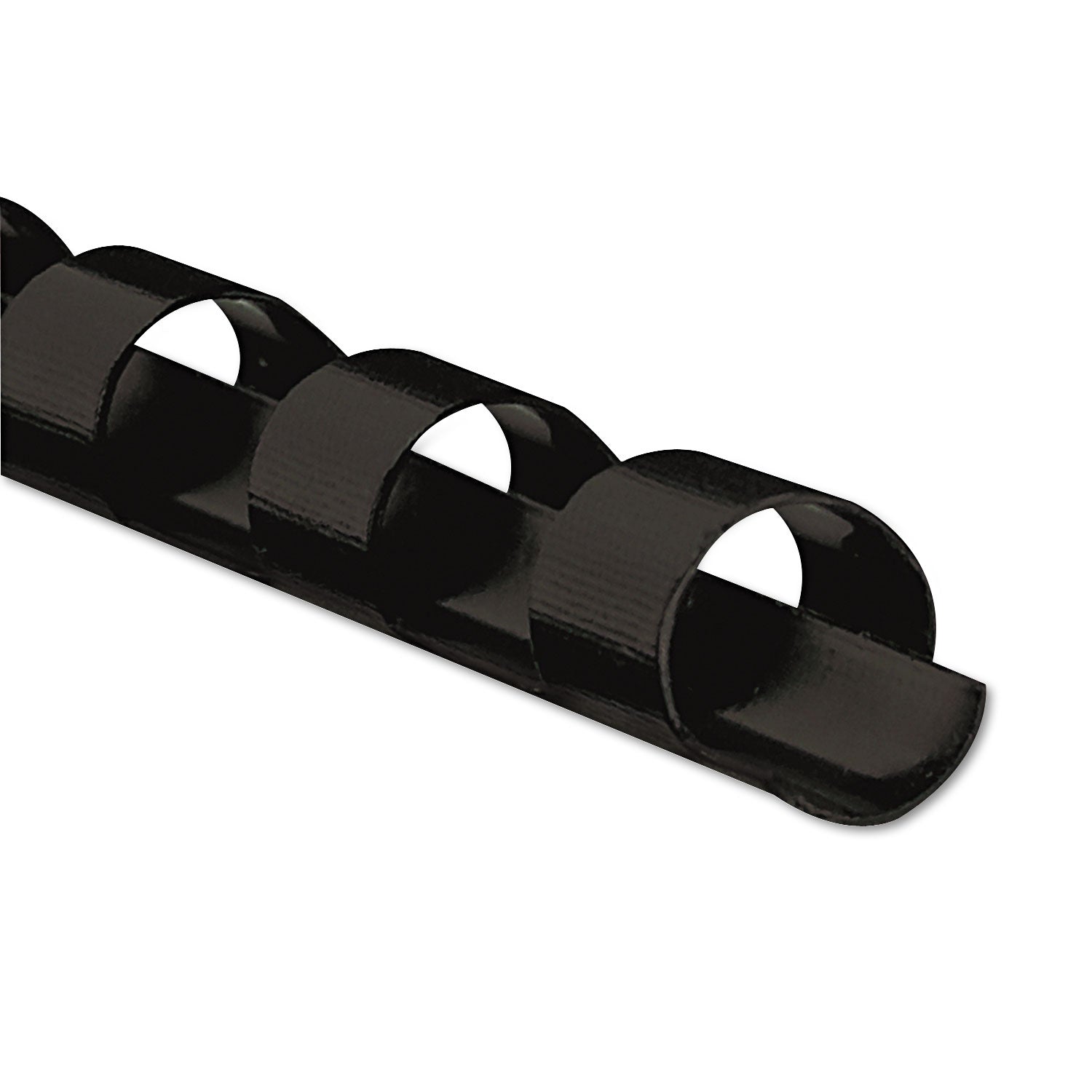 Plastic Comb Bindings, 3/8" Diameter, 55 Sheet Capacity, Black, 25/Pack - 