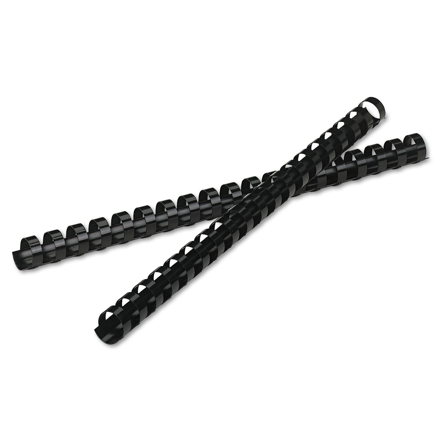Plastic Comb Bindings, 5/8" Diameter, 120 Sheet Capacity, Black, 25/Pack - 