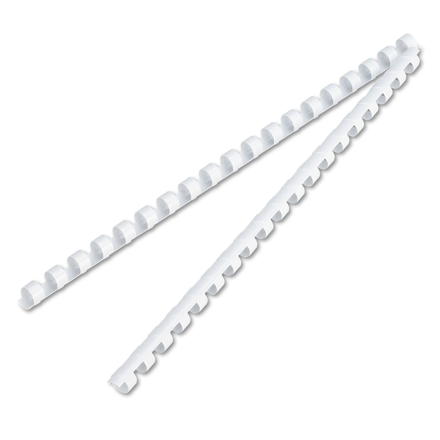 Plastic Comb Bindings, 3/8" Diameter, 55 Sheet Capacity, White, 100/Pack - 