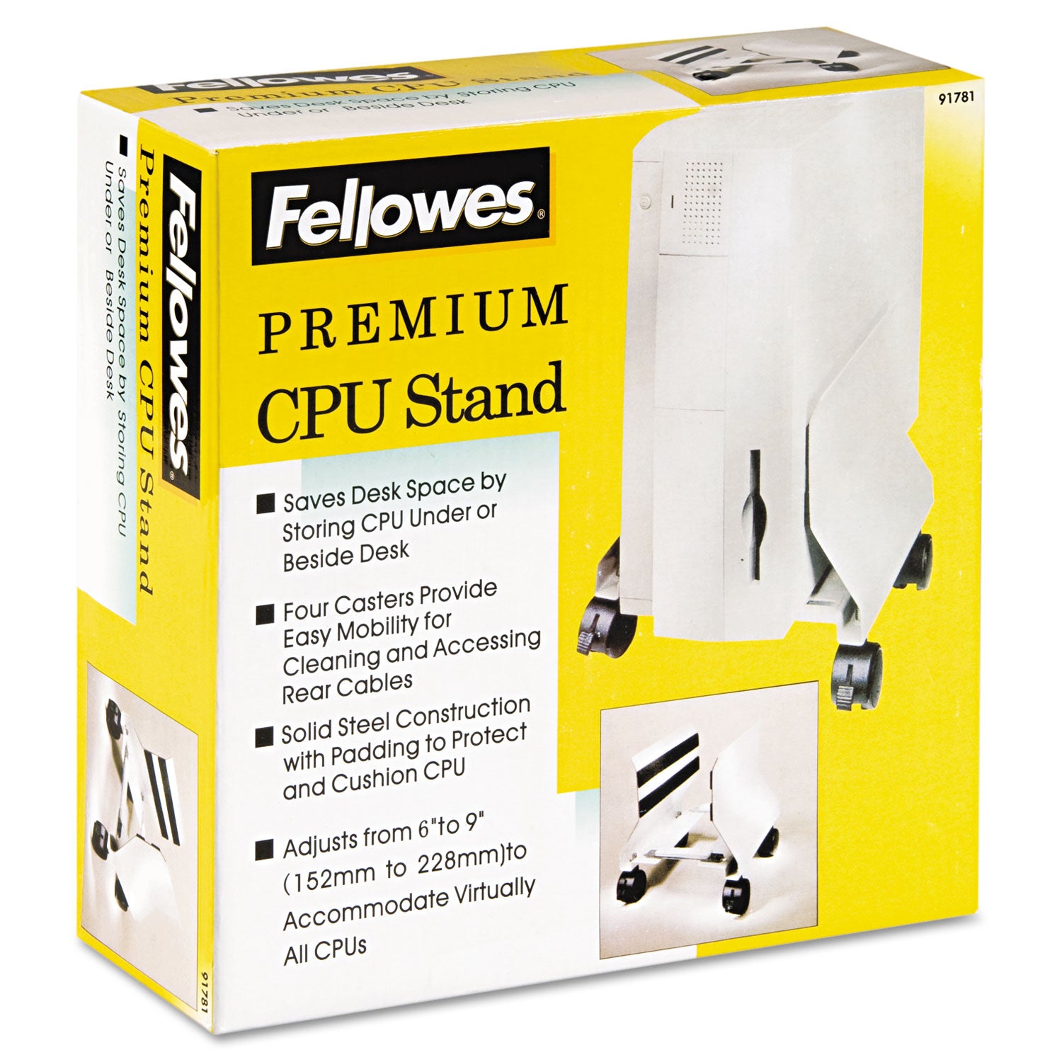 Premium CPU Stand, Supports 50 lb, 8w x 9d x 9.5h, Platinum - 