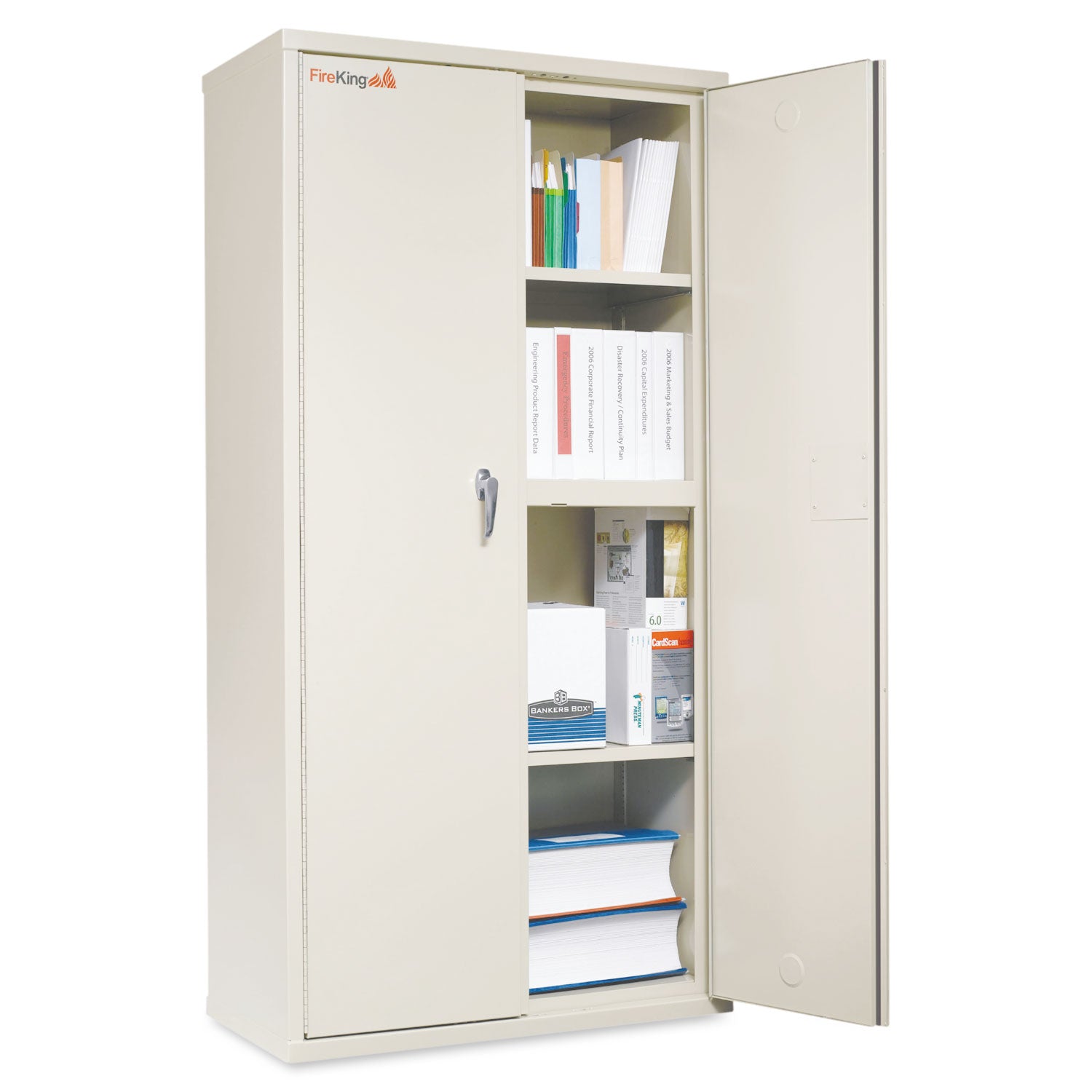 Storage Cabinet, 36w x 19.25d x 72h, UL Listed 350 Degree, Parchment - 