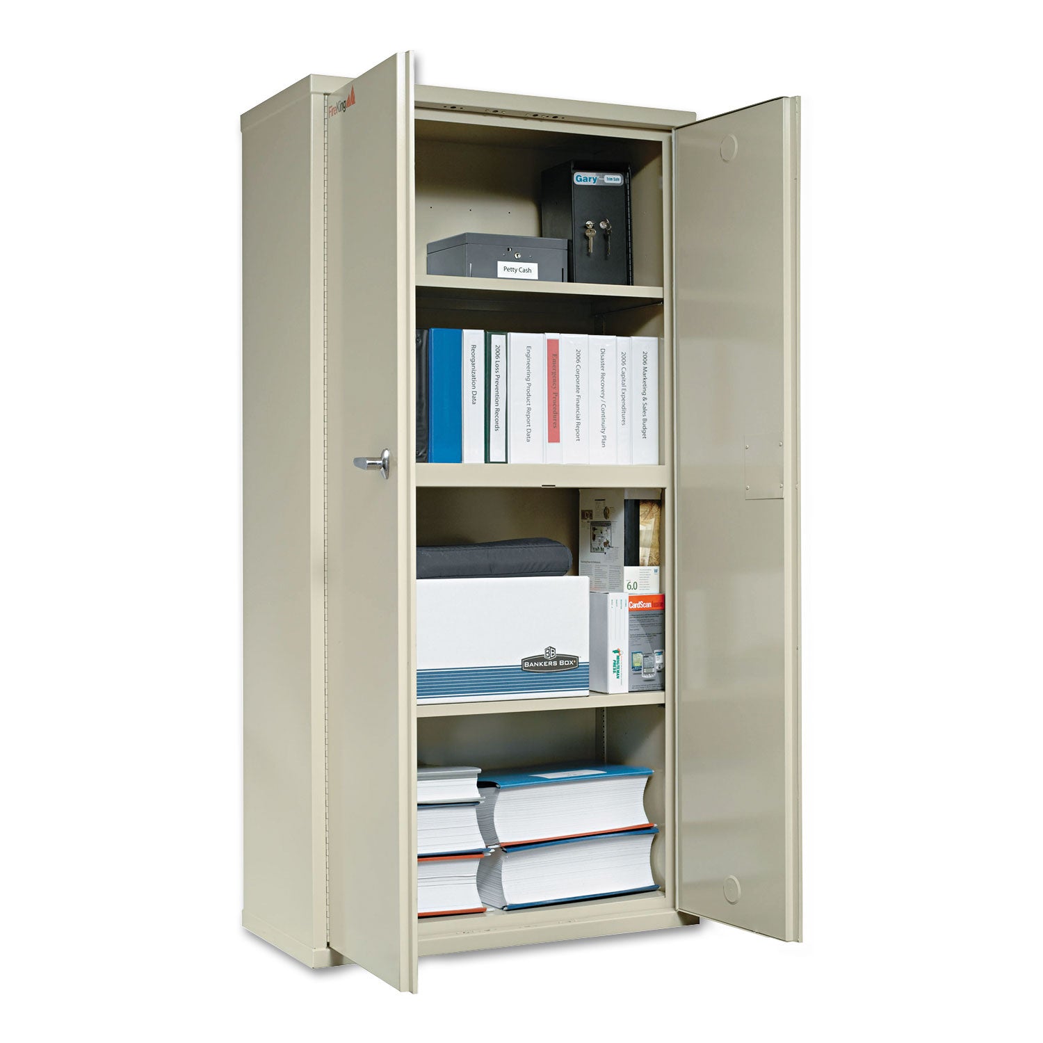 Storage Cabinet, 36w x 19.25d x 72h, UL Listed 350 Degree, Parchment - 