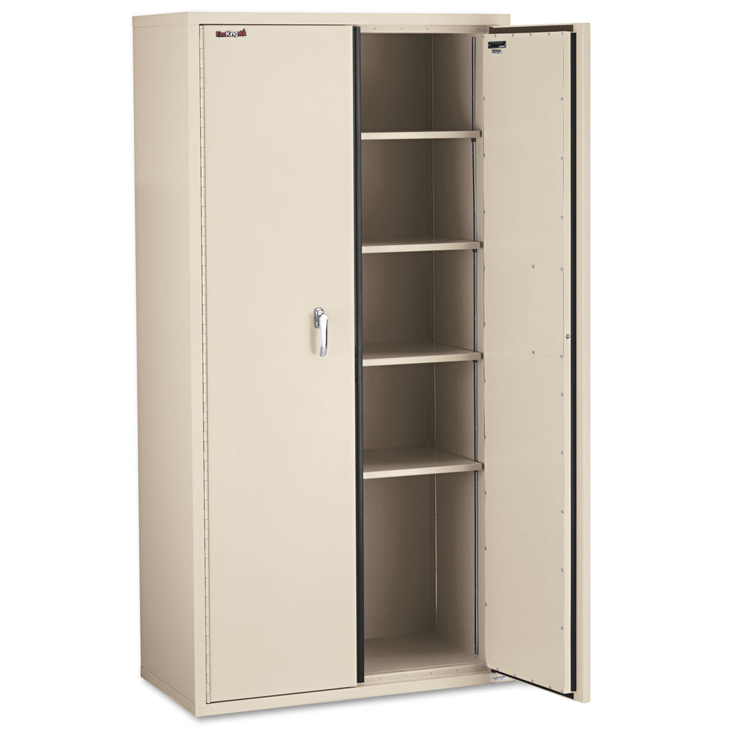 Storage Cabinet, 36w x 19.25d x 72h, UL Listed 350 Degree, Parchment - 