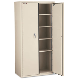 Storage Cabinet, 36w x 19.25d x 72h, UL Listed 350 Degree, Parchment - 