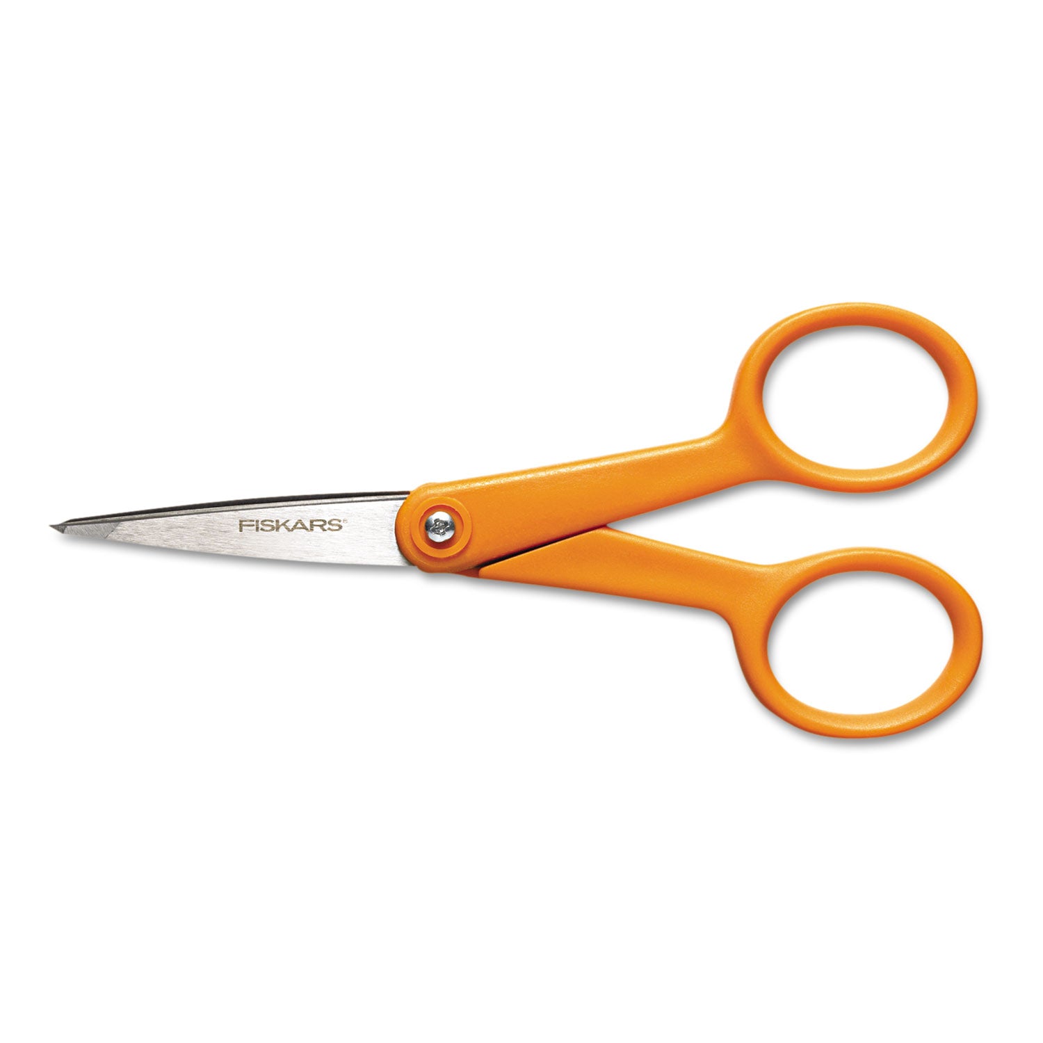 home-and-office-scissors-pointed-tip-5-long-188-cut-length-orange-straight-handle_fsk1948101015 - 1
