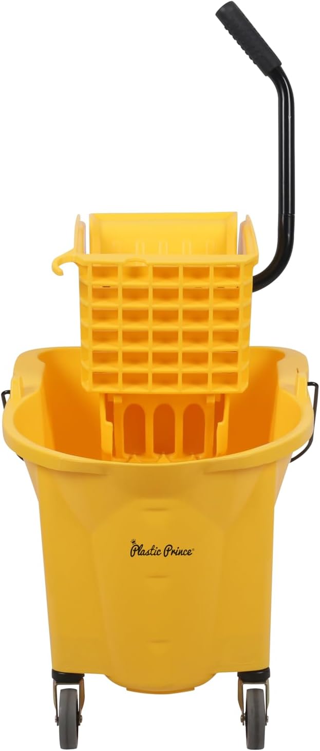 20-QT Side Press Mop Bucket and Wringer, Yellow