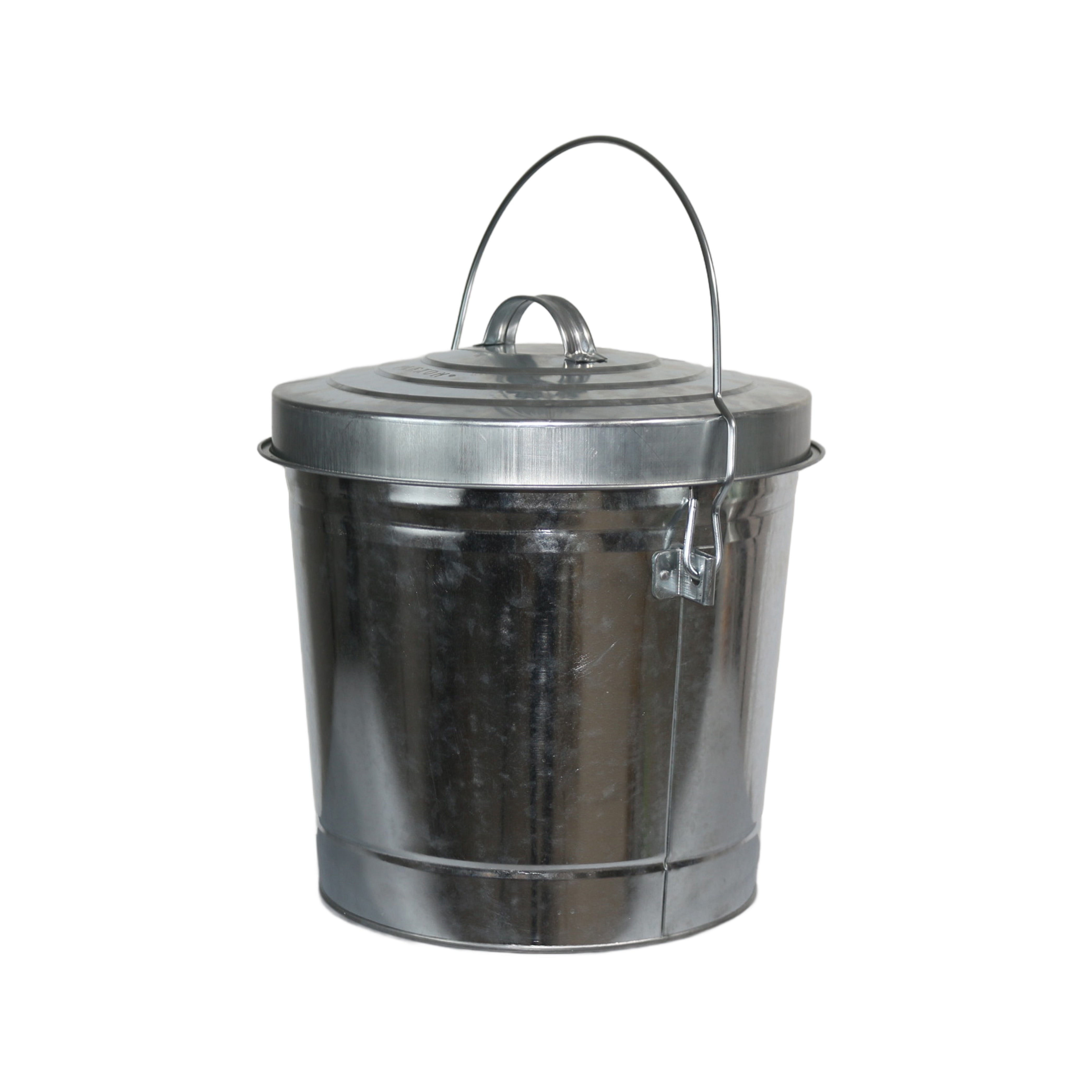 6-Gallon Galvanized Steel Round Fire Resistant Trash Can with Lid