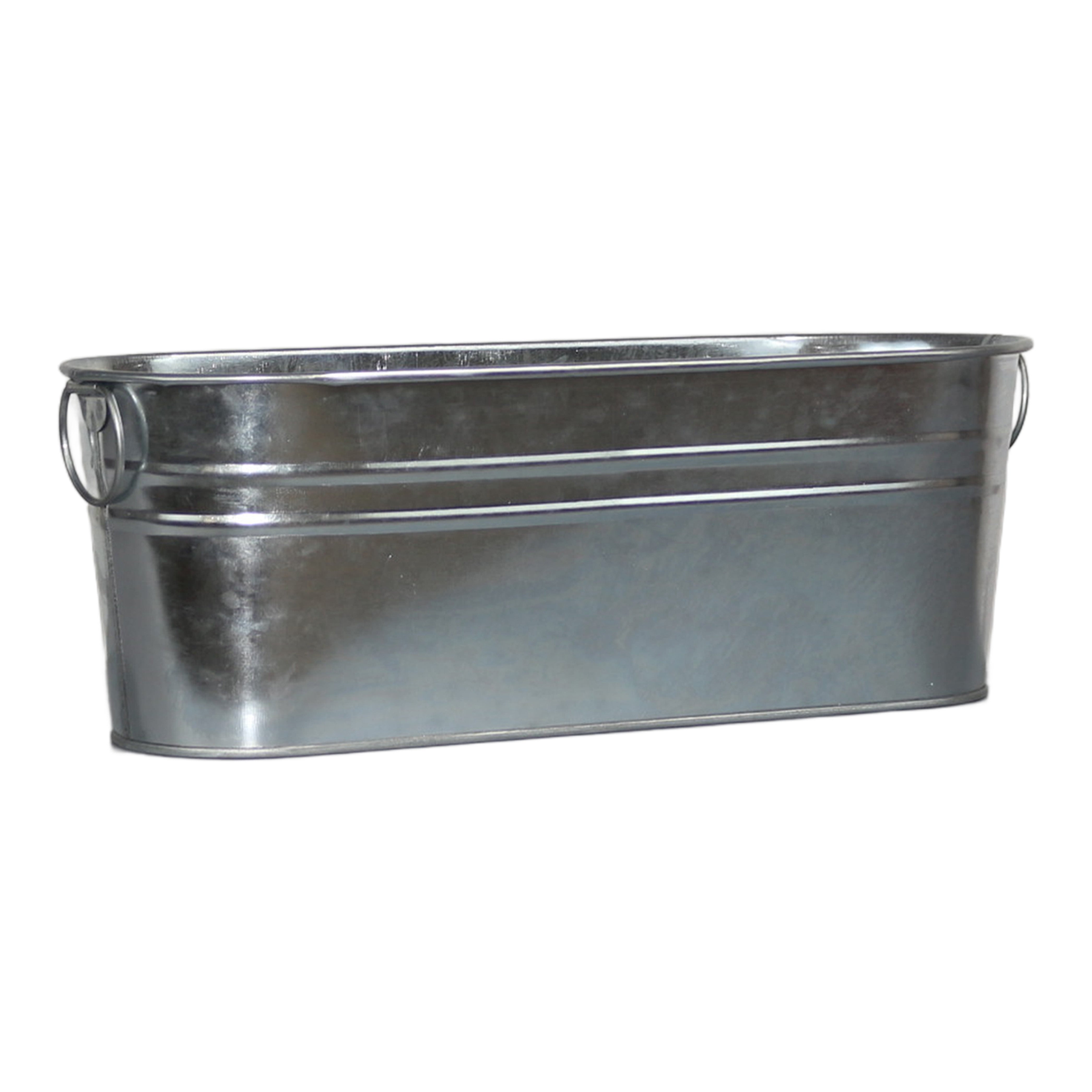 12 in Galvanized Metal Small Oval Planters Tub