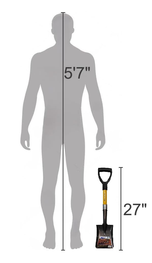 27" Square Short Transfer Shovel with Fiberglass Handle & Plastic D-Grip