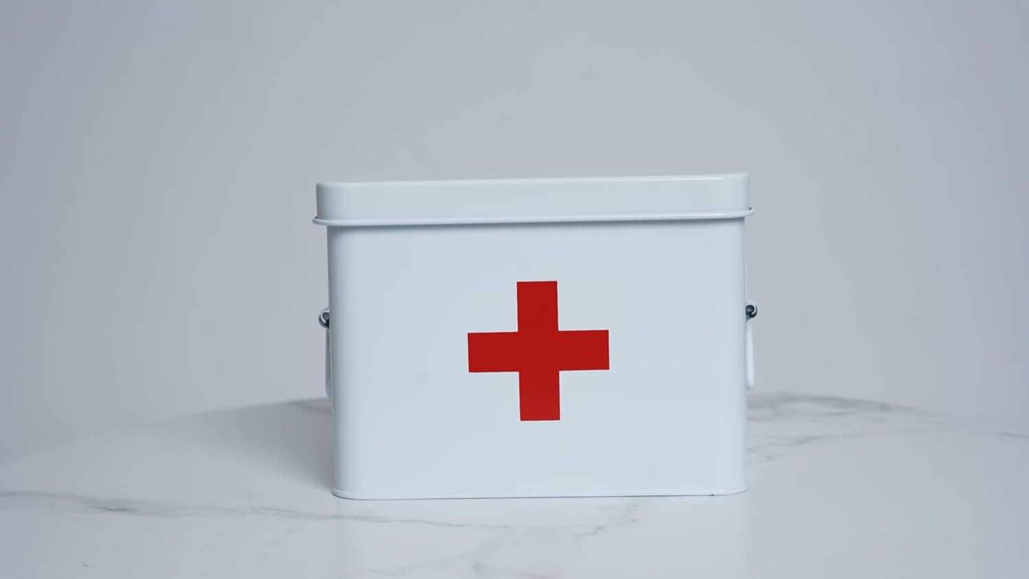 White First Aid Medicine Chest, 9" - 1