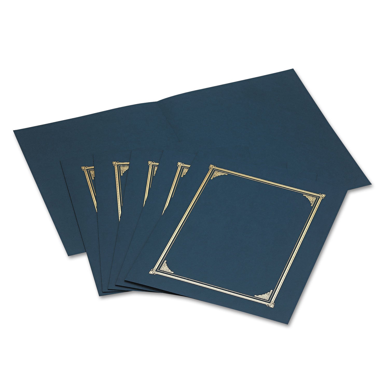 Certificate/Document Cover, 12.5 x 9.75, Navy Blue, 6/Pack - 