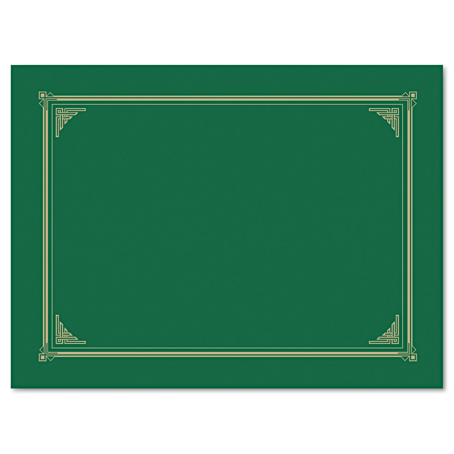 Certificate/Document Cover, 12.5 x 9.75, Green, 6/Pack - 