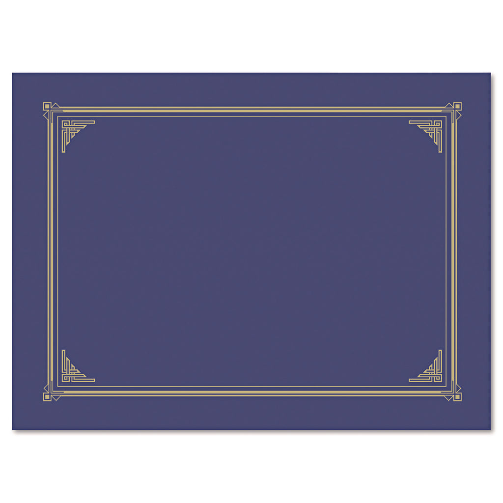 Certificate/Document Cover, 12.5 x 9.75, Metallic Blue, 6/Pack