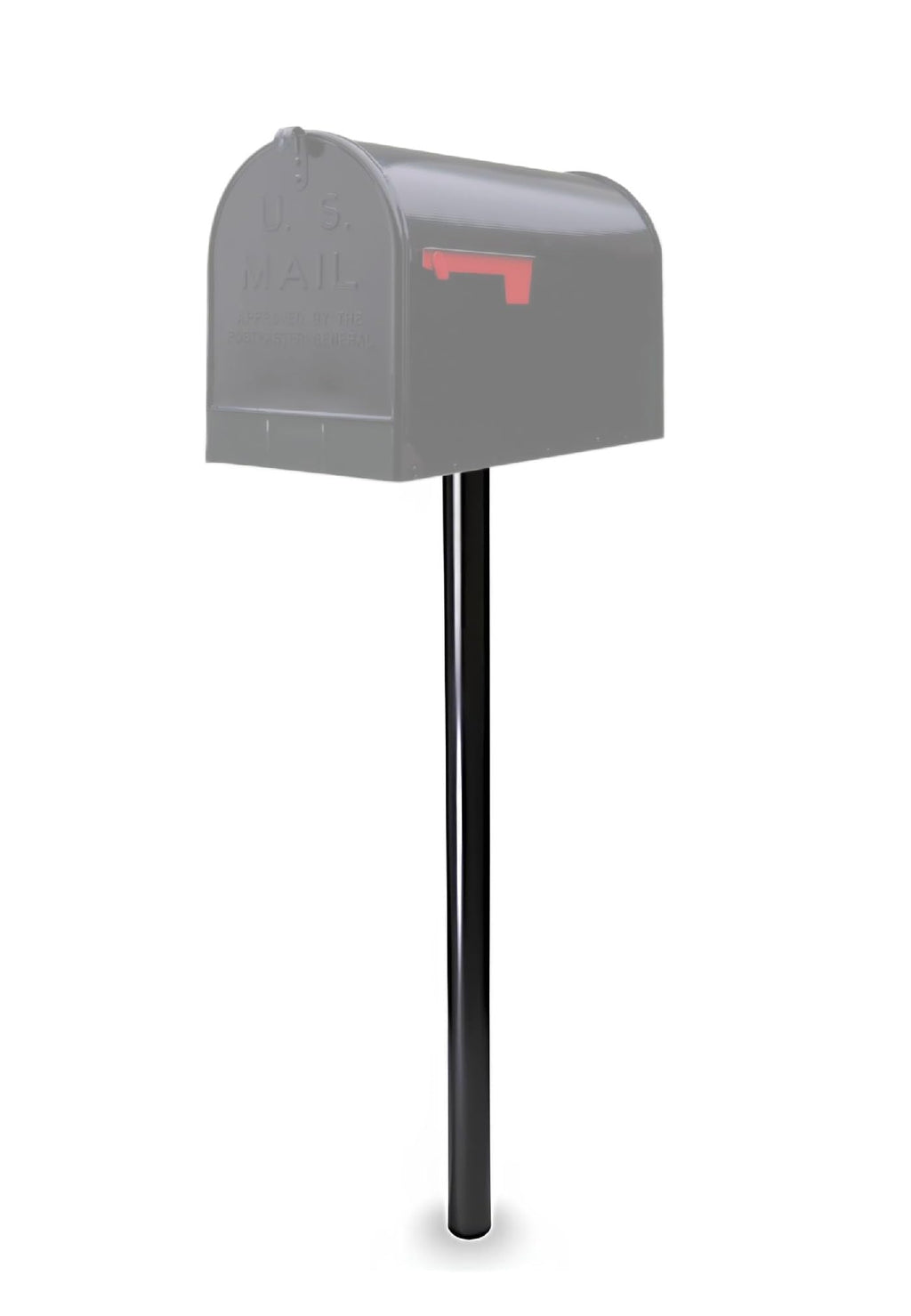 Plexon In-Ground Mailbox Post, 51in. Powder Coated, Black, Galvanized Steel