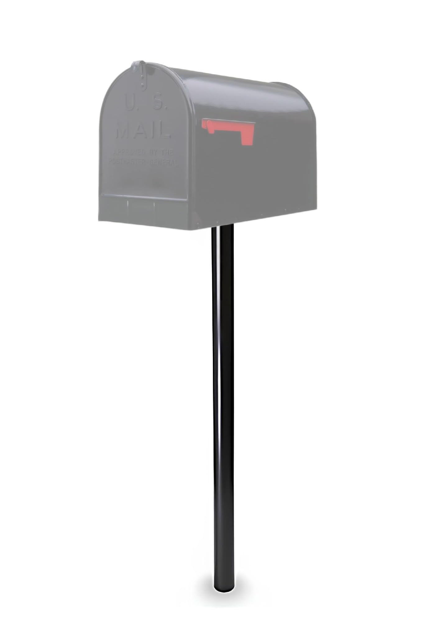 Plexon In-Ground Mailbox Post, 51in. Powder Coated, Black, Galvanized Steel