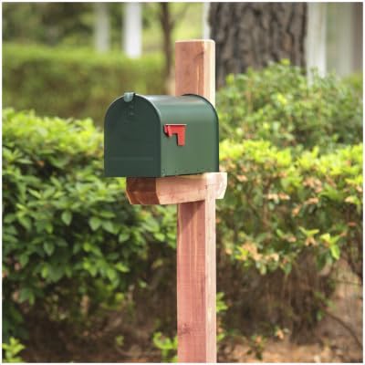 Plexon Outside Сurbside Horizontal Classic Mailbox, Dark Green, 20-1/2"L x 8-1/2"H x 6-7/8"W, Made in USA.
