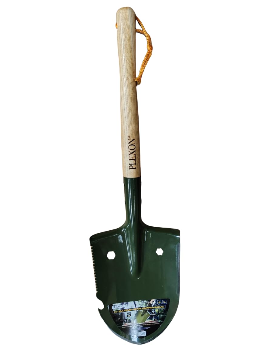 27" Multifunctional Camping Shovel with Saw, Bottle Opener, Side Blade & Hexagonal Wrench