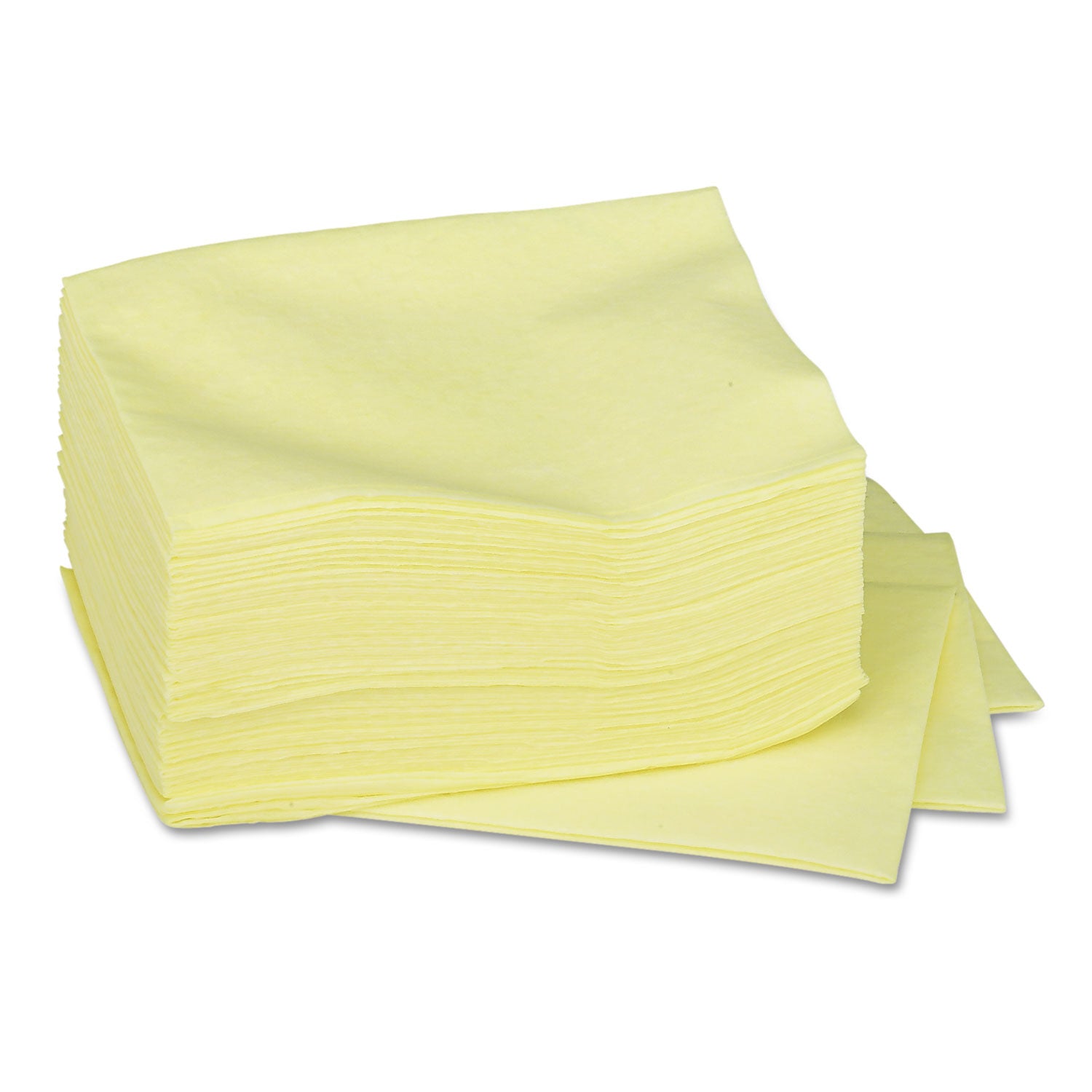 Dusting Cloths Quarterfold, 17 x 24, Unscented, Yellow, 50/Pack, 4 Packs/Carton - 