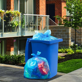 43" x 47" 56 Gal 2 Mil Blue Trash Bags, 100/Case