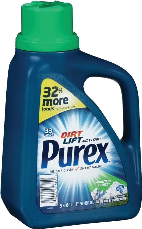 Liquid Laundry Detergent, Mountain Breeze, 50 oz Bottle, 6/Carton