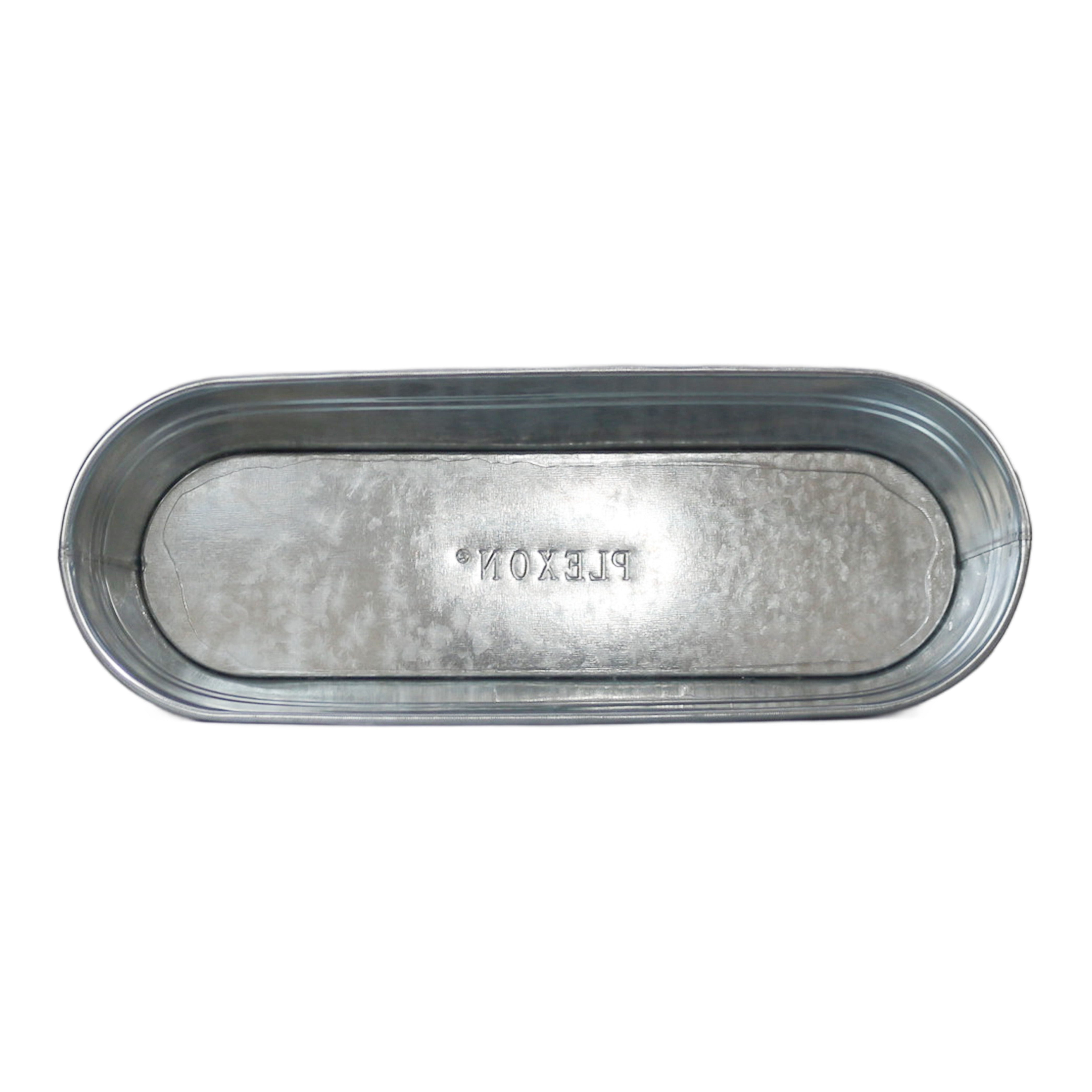 12 in Galvanized Metal Small Oval Planters Tub