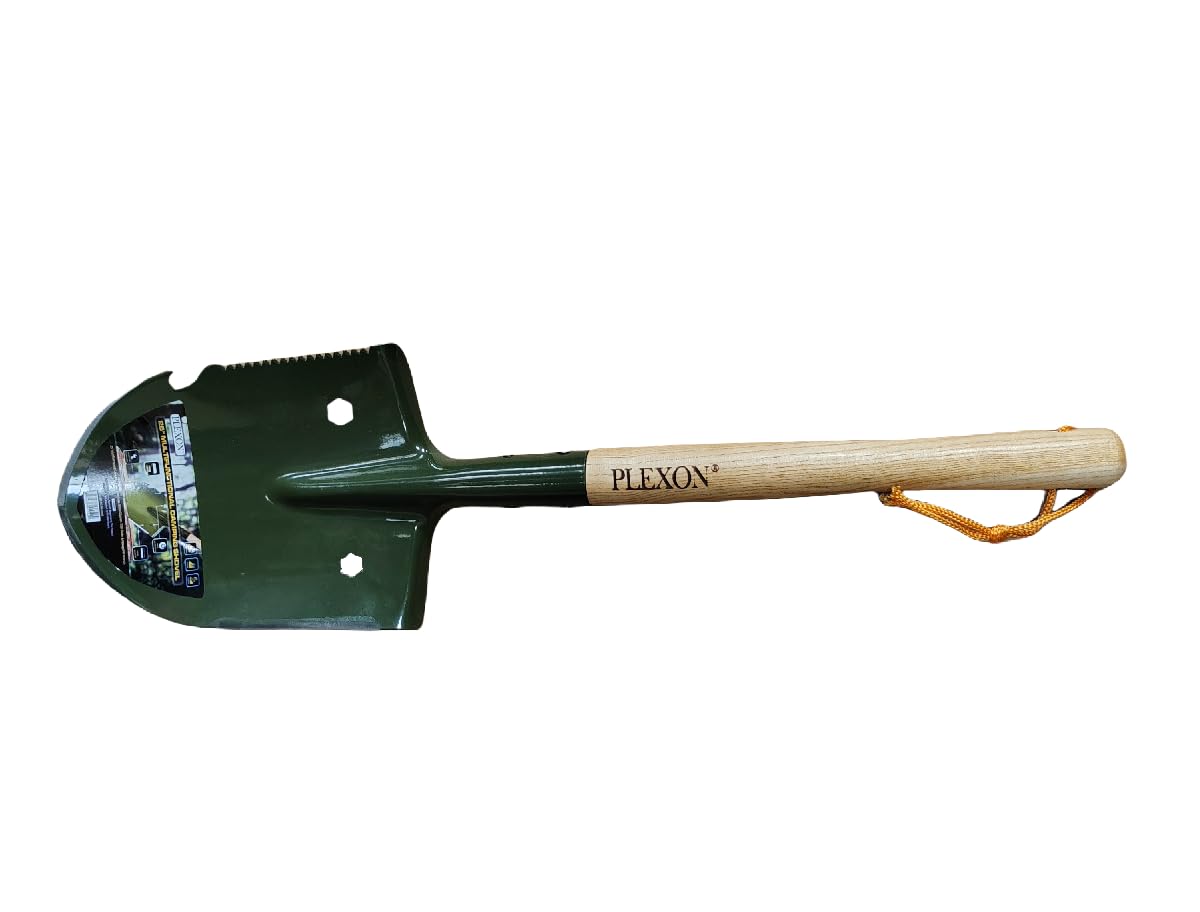 27" Multifunctional Camping Shovel with Saw, Bottle Opener, Side Blade & Hexagonal Wrench