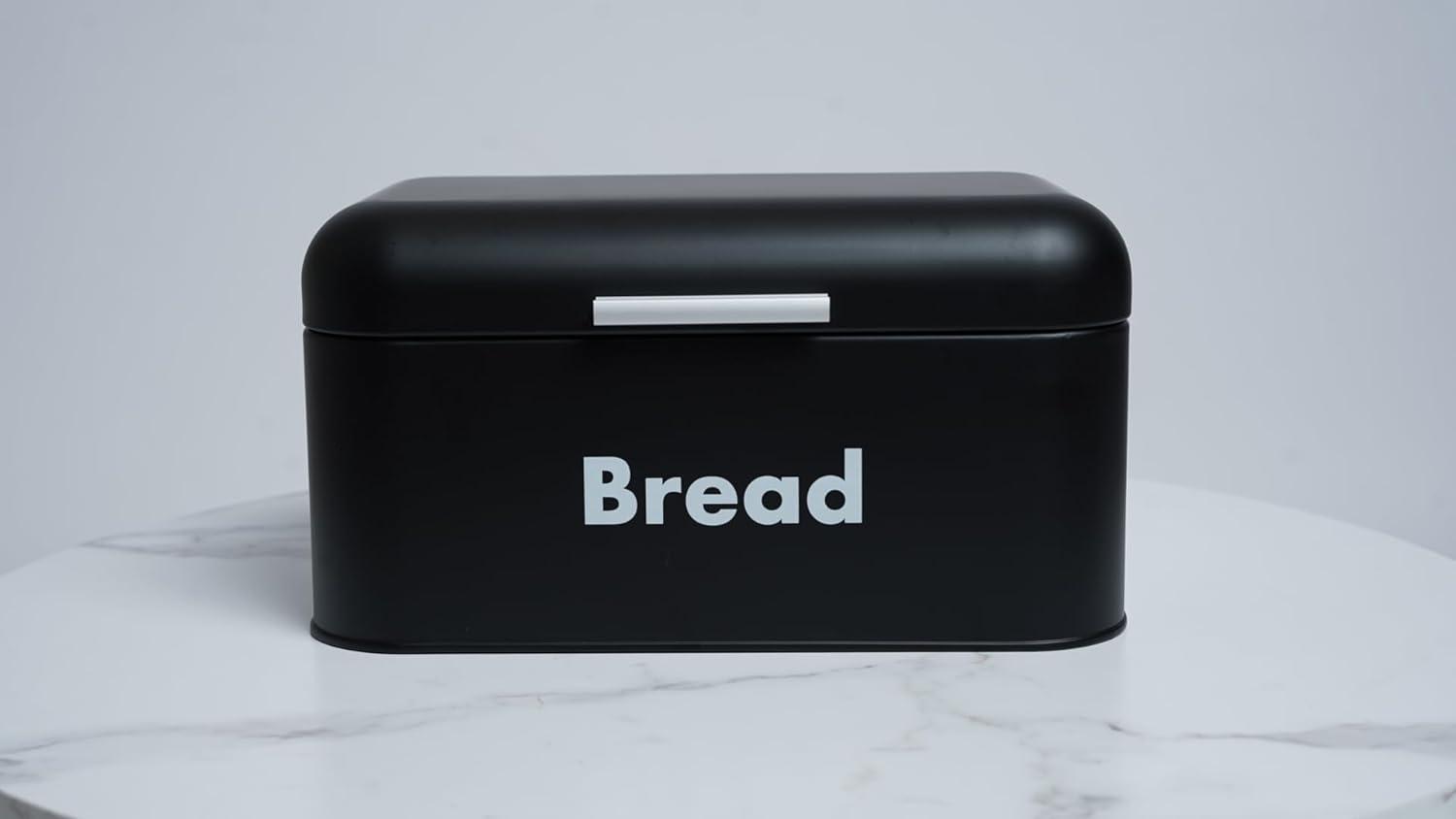 Black Metal Bread Box with Lid, 11.8" - 2