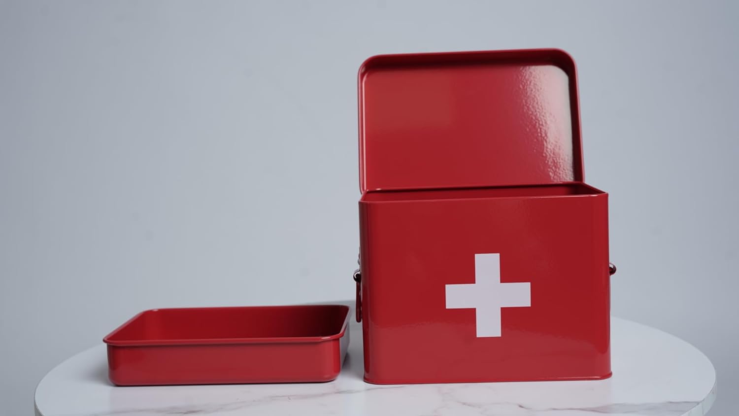 Red First Aid Medicine Chest, 9" - 3
