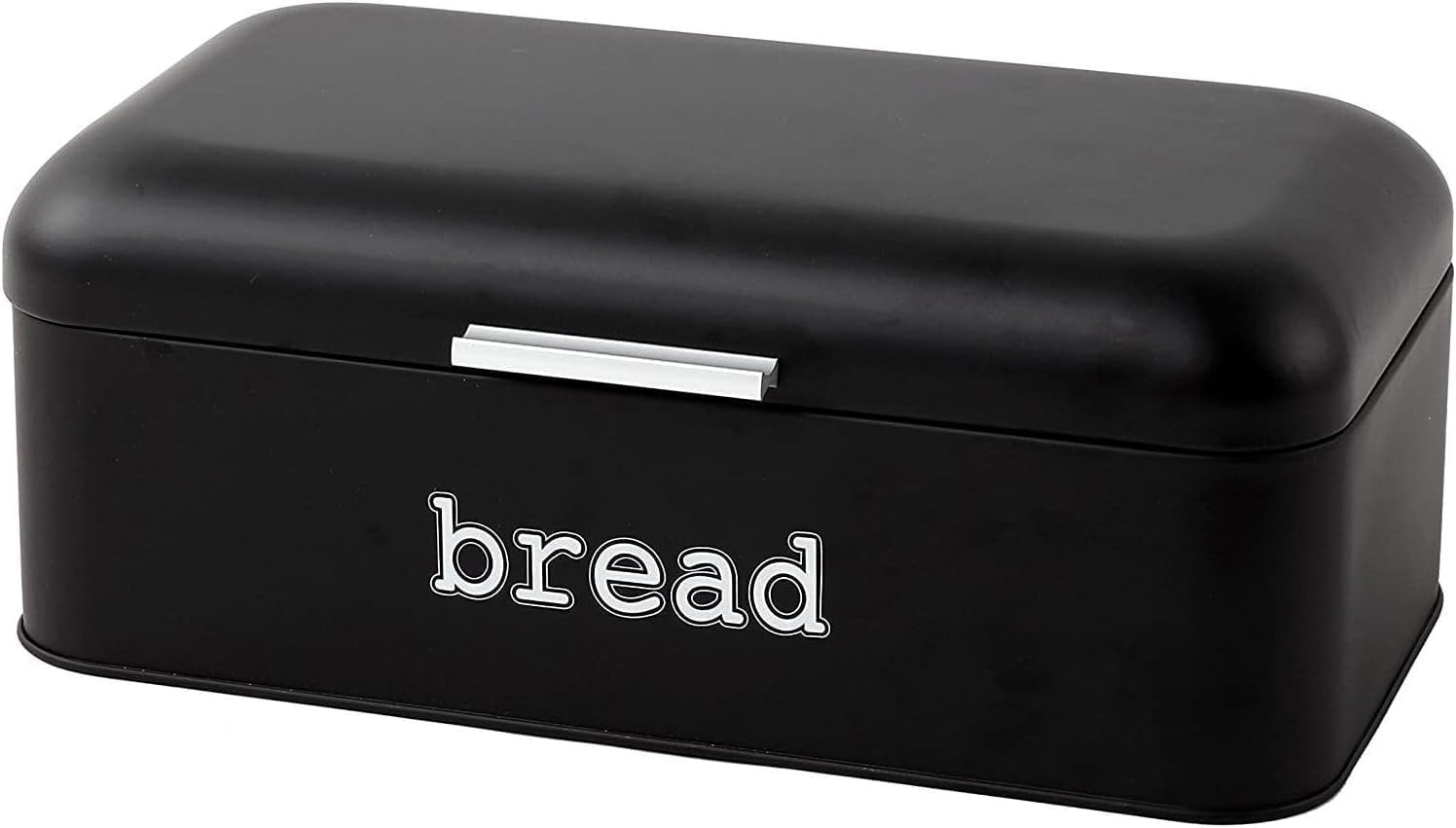 Black Metal Bread Box with Lid, 11.8" - 1
