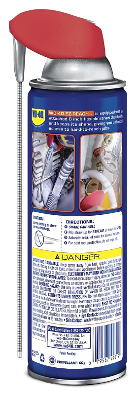 WD-40 EZ Reach Flexible Straw Lubricant - 14.4 fl oz (0.5 quart) - 1 Each - Corrosion Resistant, CFC-free, Mercury-free, Lead-free, Cadmium-free, HCFC-free - Blue