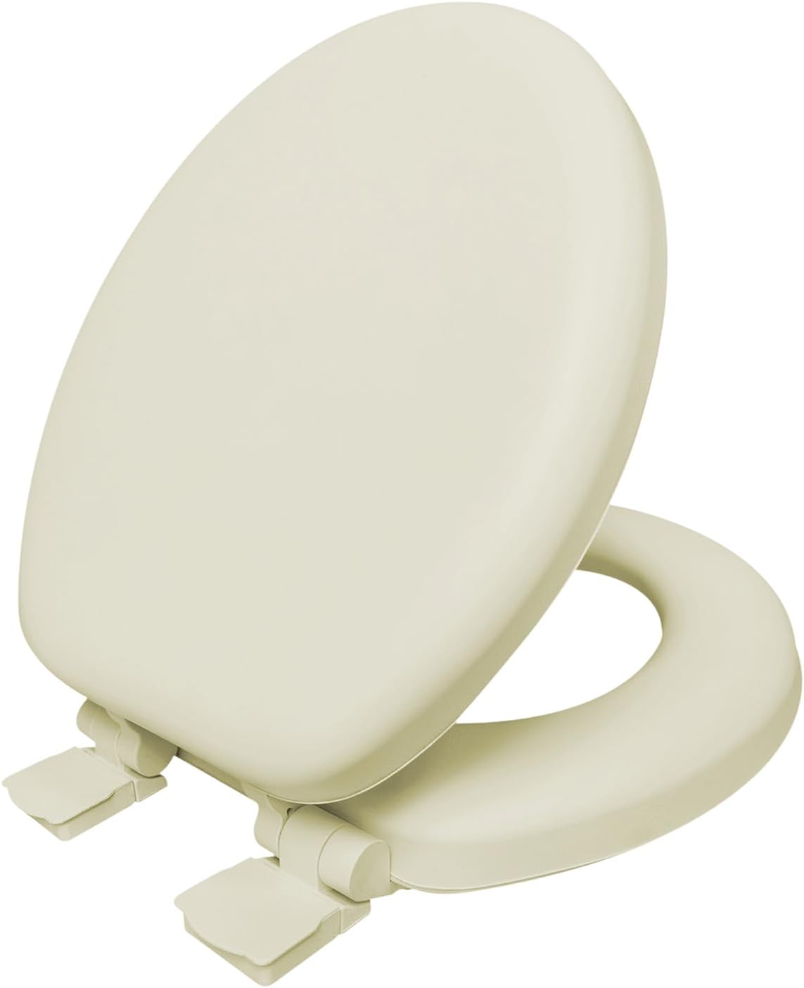 Plexon Soft Cushioned Toilet Seat, Round, Bone, Slow-Close Lid & Seat, Quick-Release Hinge, Easy To Clean & Change